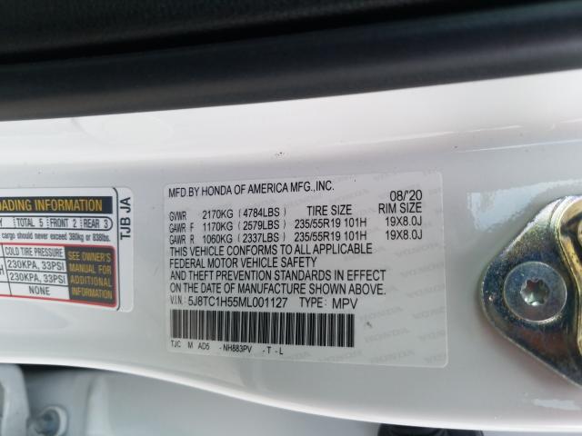 Photo 9 VIN: 5J8TC1H55ML001127 - ACURA RDX TECHNO 