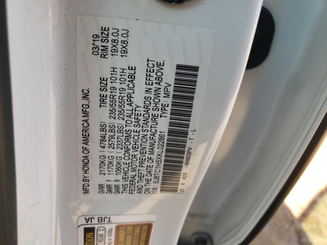 Photo 11 VIN: 5J8TC1H5XKL022861 - ACURA RDX 