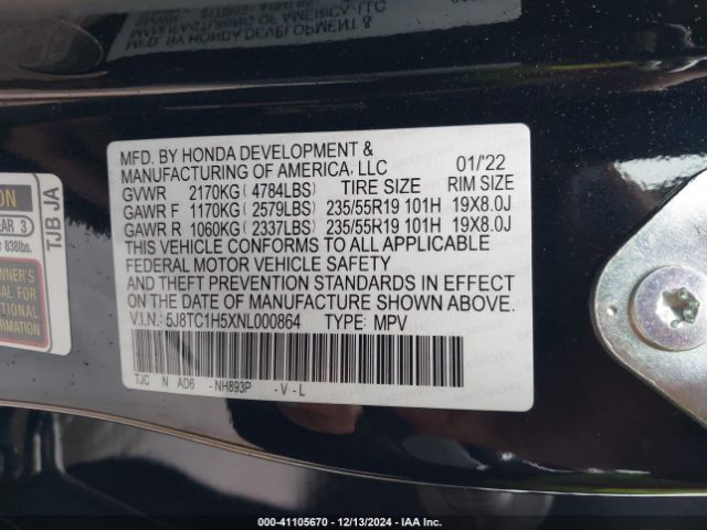 Photo 8 VIN: 5J8TC1H5XNL000864 - ACURA RDX 