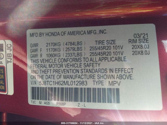 Photo 8 VIN: 5J8TC1H62ML012983 - ACURA RDX 