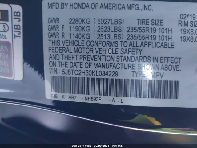 Photo 8 VIN: 5J8TC2H30KL034229 - ACURA RDX 