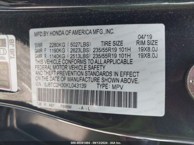 Photo 8 VIN: 5J8TC2H30KL043139 - ACURA RDX 