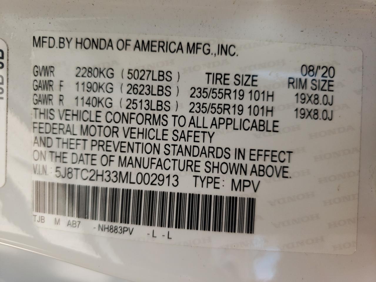 Photo 12 VIN: 5J8TC2H33ML002913 - ACURA RDX 