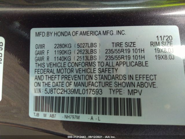 Photo 8 VIN: 5J8TC2H39ML017593 - ACURA RDX 