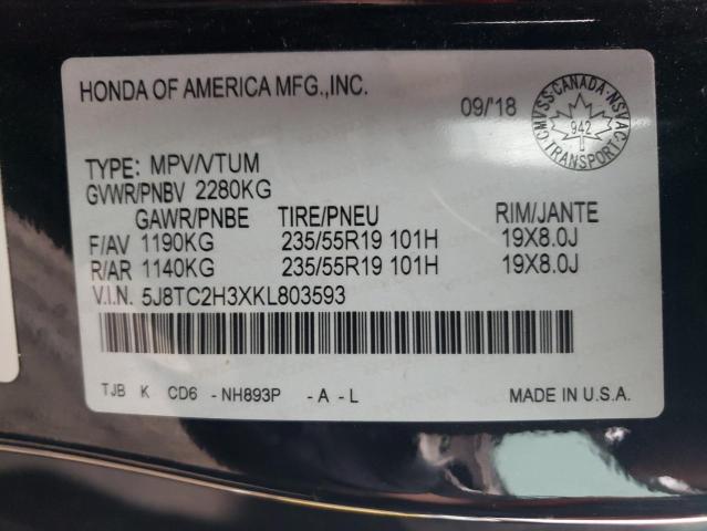 Photo 13 VIN: 5J8TC2H3XKL803593 - ACURA RDX 