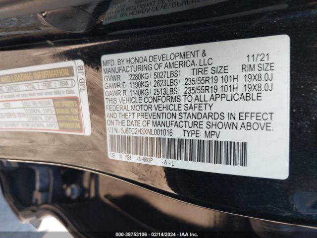 Photo 8 VIN: 5J8TC2H3XNL001016 - ACURA RDX 