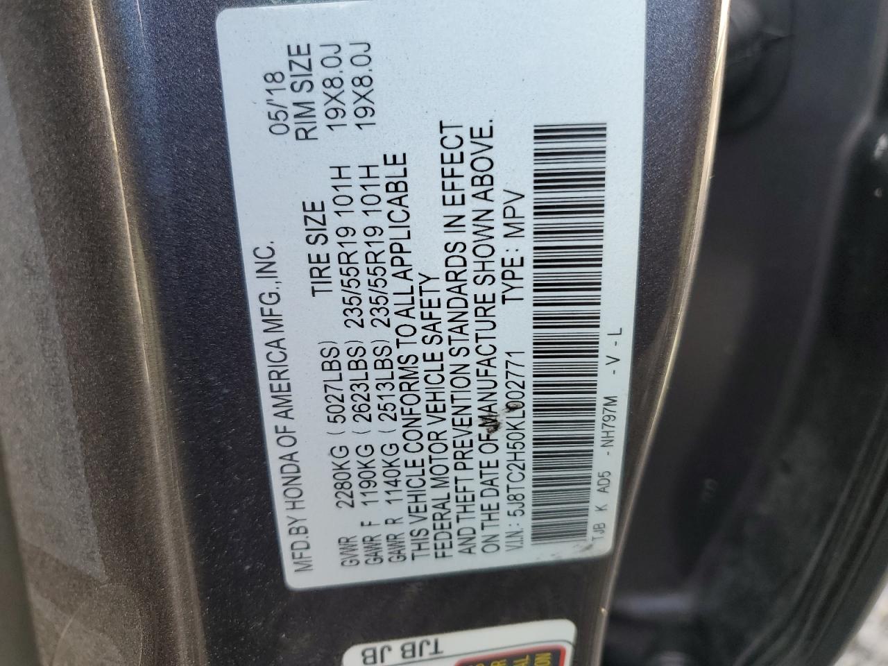 Photo 12 VIN: 5J8TC2H50KL002771 - ACURA RDX 