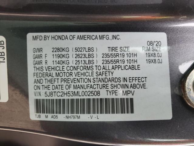 Photo 9 VIN: 5J8TC2H53ML002508 - ACURA RDX TECHNO 