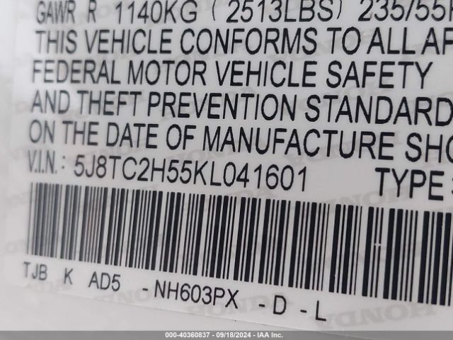 Photo 8 VIN: 5J8TC2H55KL041601 - ACURA RDX 