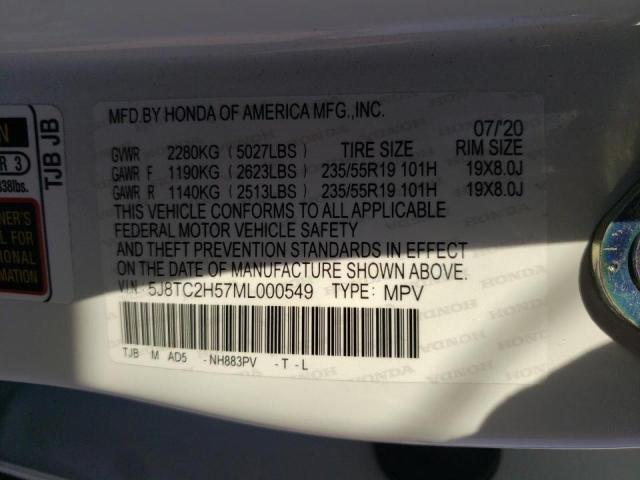 Photo 9 VIN: 5J8TC2H57ML000549 - ACURA RDX TECHNO 