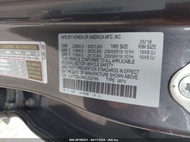 Photo 8 VIN: 5J8TC2H58KL002789 - ACURA RDX 