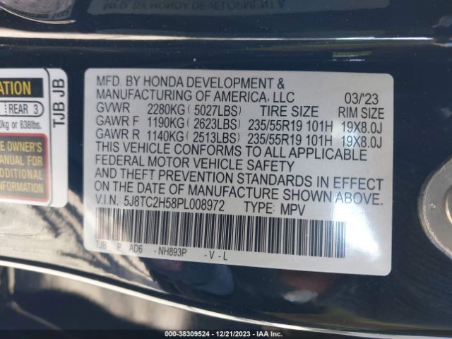 Photo 8 VIN: 5J8TC2H58PL008972 - ACURA RDX 