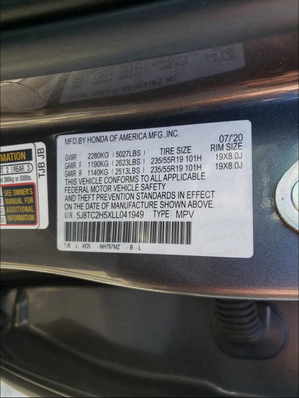 Photo 9 VIN: 5J8TC2H5XLL041949 - ACURA RDX 