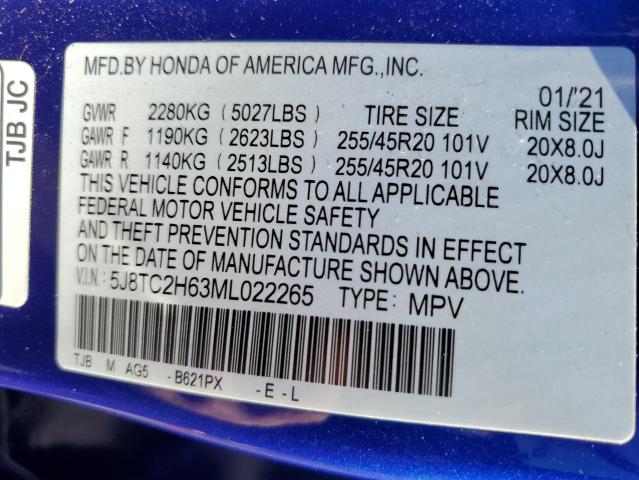 Photo 12 VIN: 5J8TC2H63ML022265 - ACURA RDX 