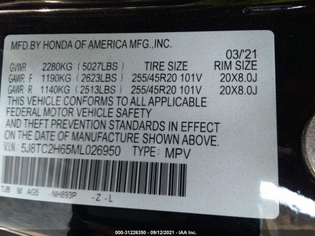 Photo 8 VIN: 5J8TC2H65ML026950 - ACURA RDX 