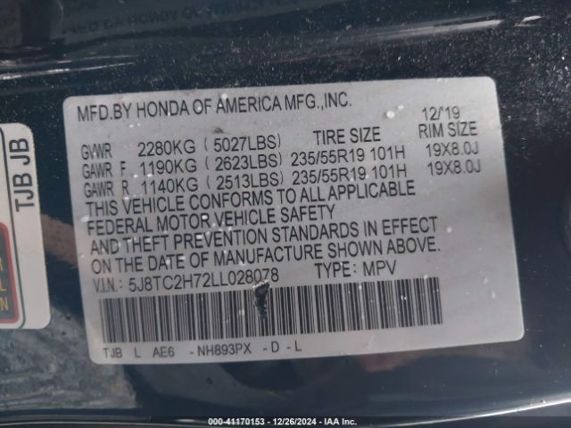 Photo 8 VIN: 5J8TC2H72LL028078 - ACURA RDX 