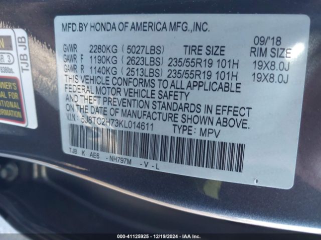 Photo 8 VIN: 5J8TC2H73KL014611 - ACURA RDX 