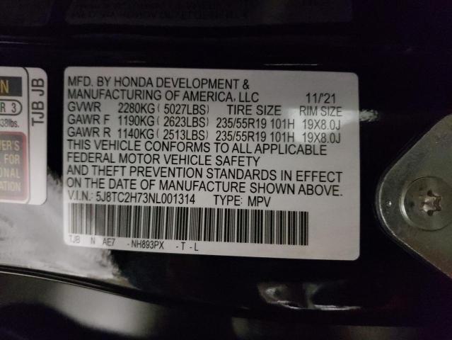 Photo 9 VIN: 5J8TC2H73NL001314 - ACURA RDX ADVANC 