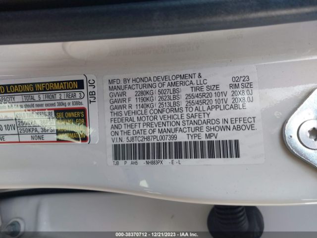 Photo 8 VIN: 5J8TC2H87PL007399 - ACURA RDX 