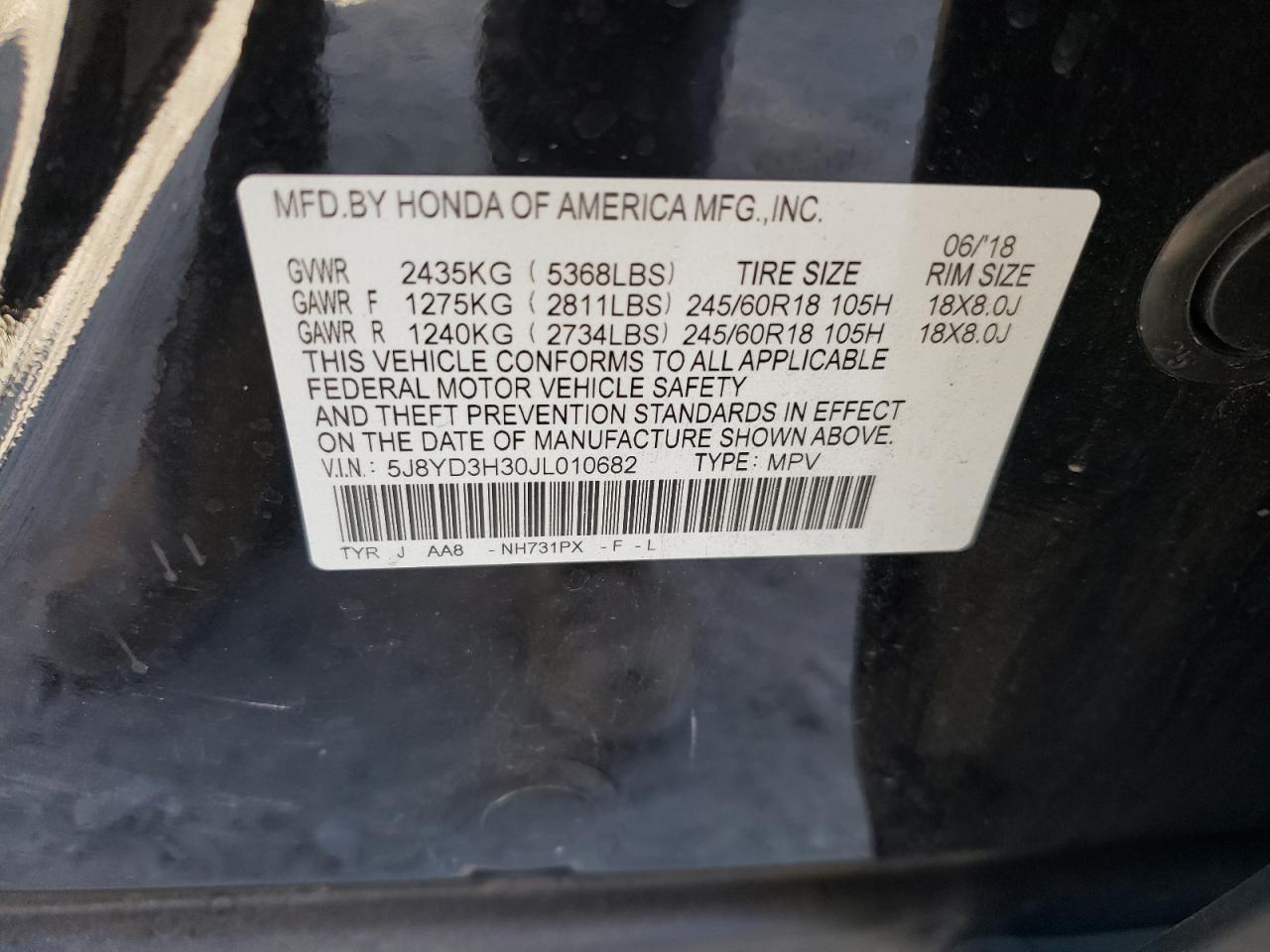 Photo 11 VIN: 5J8YD3H30JL010682 - ACURA MDX 