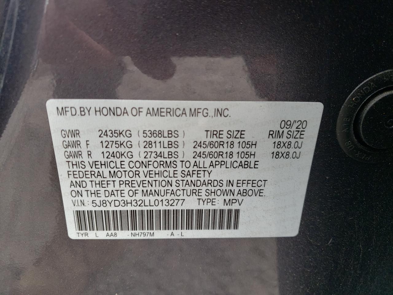 Photo 12 VIN: 5J8YD3H32LL013277 - ACURA MDX 