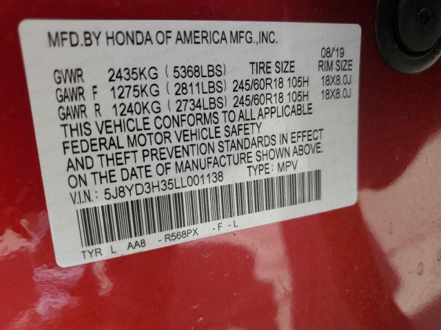 Photo 11 VIN: 5J8YD3H35LL001138 - ACURA MDX 