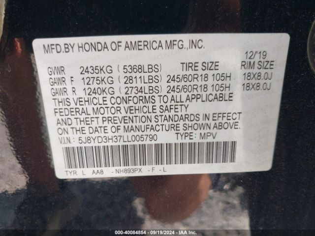 Photo 8 VIN: 5J8YD3H37LL005790 - ACURA MDX 