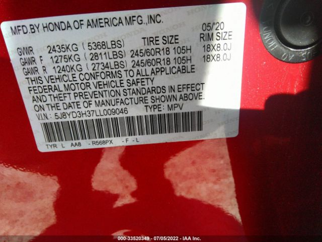 Photo 8 VIN: 5J8YD3H37LL009046 - ACURA MDX 