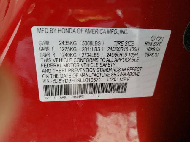 Photo 9 VIN: 5J8YD3H39LL010571 - ACURA MDX 