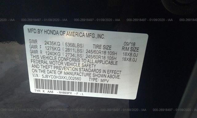 Photo 8 VIN: 5J8YD3H3XKL002560 - ACURA MDX 