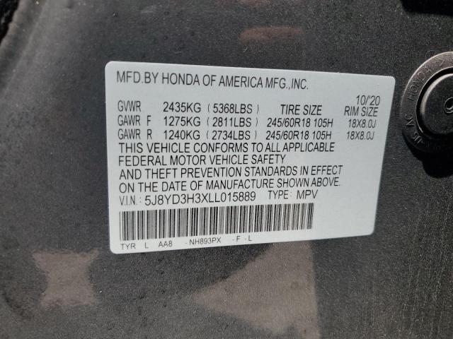 Photo 12 VIN: 5J8YD3H3XLL015889 - ACURA MDX 