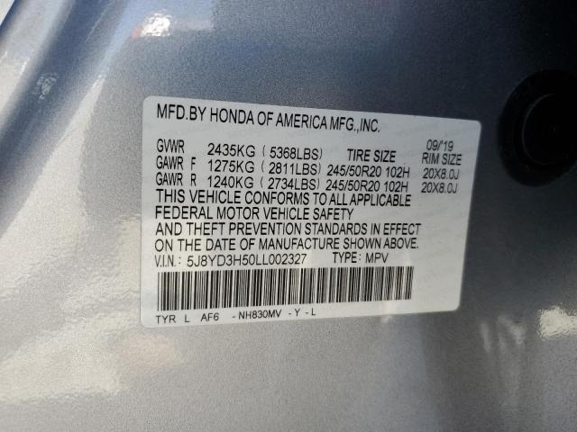 Photo 12 VIN: 5J8YD3H50LL002327 - ACURA MDX TECHNO 