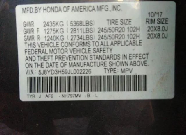 Photo 8 VIN: 5J8YD3H59JL002226 - ACURA MDX 