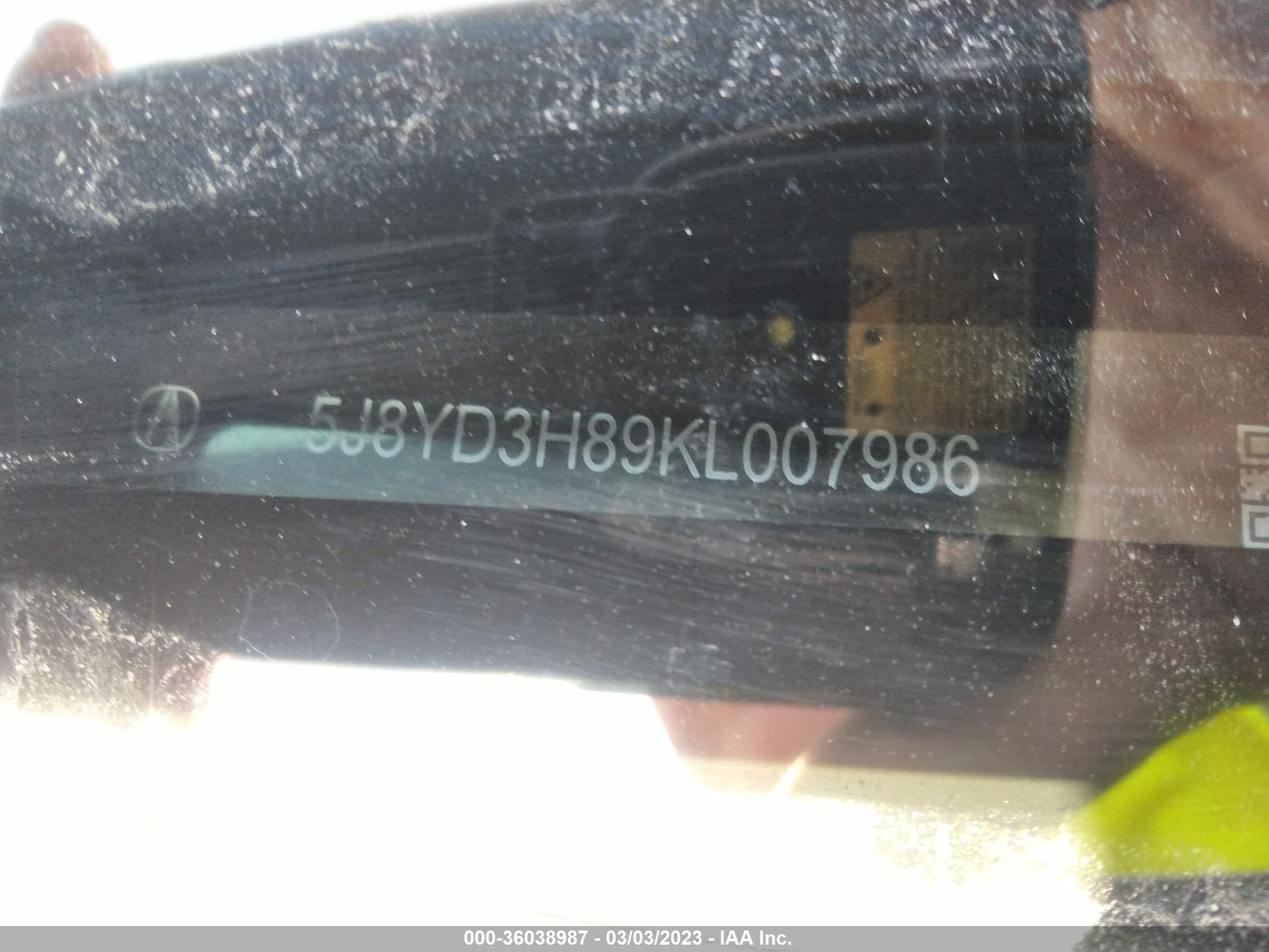 Photo 8 VIN: 5J8YD3H89KL007986 - ACURA MDX 