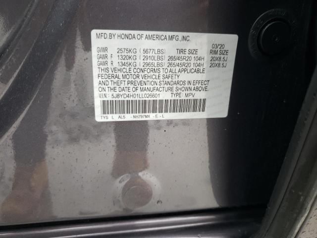 Photo 9 VIN: 5J8YD4H01LL026601 - ACURA MDX A-SPEC 