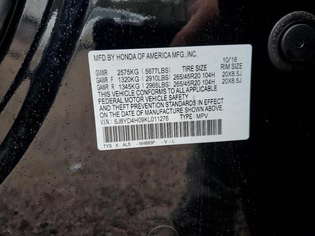 Photo 11 VIN: 5J8YD4H09KL011276 - ACURA MDX A-SPEC 