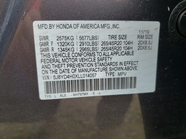 Photo 9 VIN: 5J8YD4H0XLL014057 - ACURA MDX A-SPEC 