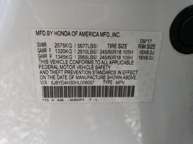 Photo 13 VIN: 5J8YD4H30HL008057 - ACURA MDX 