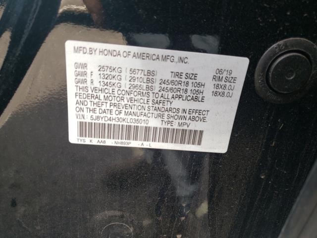 Photo 9 VIN: 5J8YD4H30KL035010 - ACURA MDX 