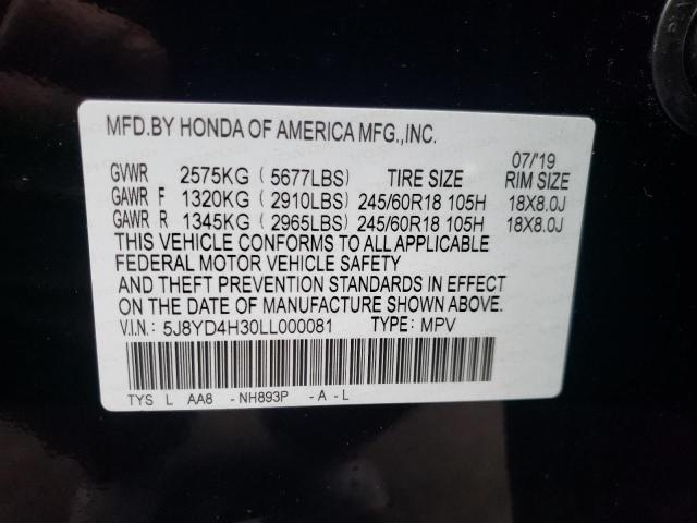 Photo 9 VIN: 5J8YD4H30LL000081 - ACURA MDX 