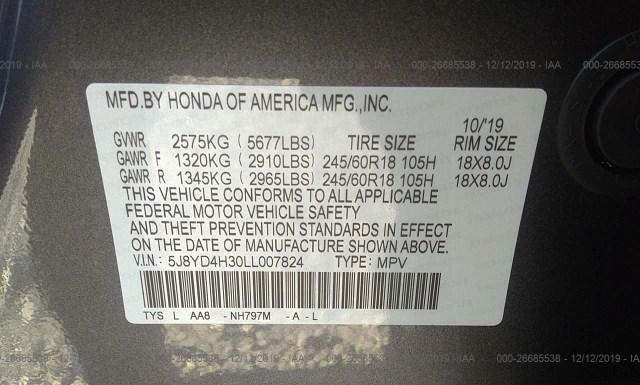 Photo 8 VIN: 5J8YD4H30LL007824 - ACURA MDX 