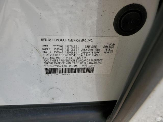 Photo 12 VIN: 5J8YD4H30LL057199 - ACURA MDX 