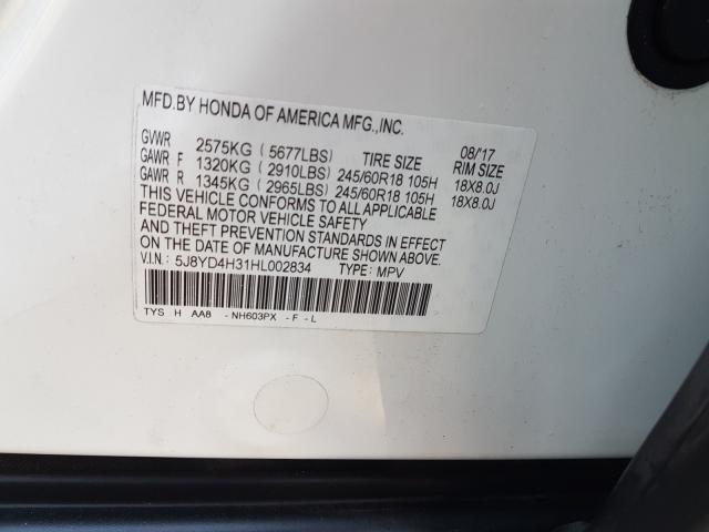 Photo 9 VIN: 5J8YD4H31HL002834 - ACURA MDX 