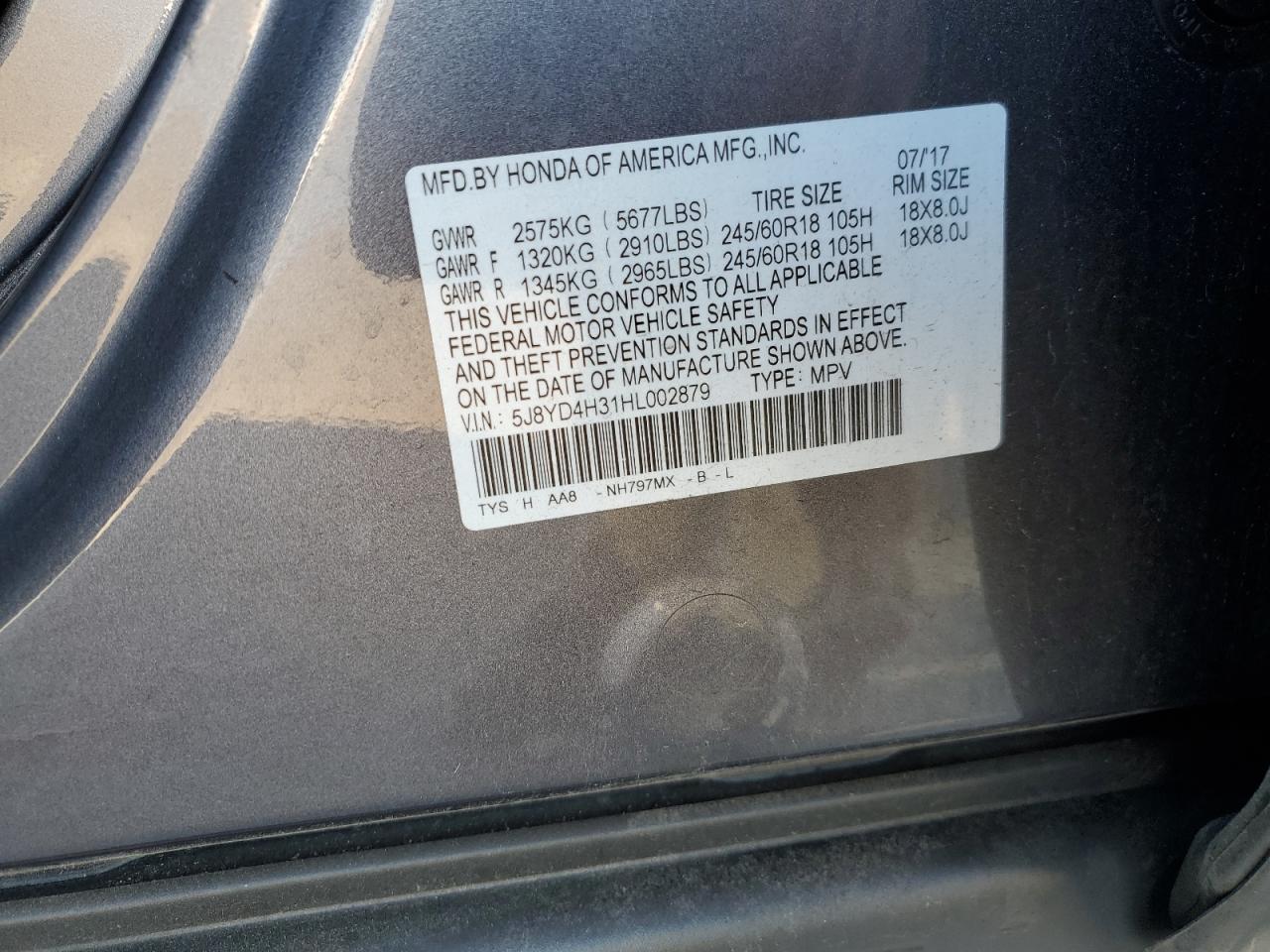 Photo 11 VIN: 5J8YD4H31HL002879 - ACURA MDX 