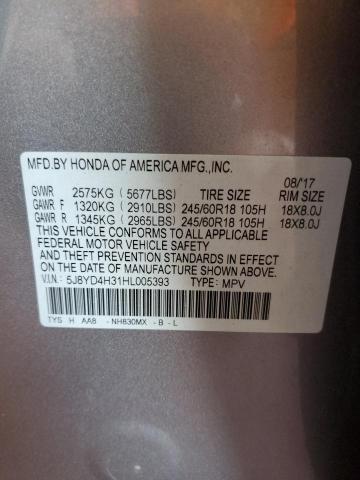 Photo 12 VIN: 5J8YD4H31HL005393 - ACURA MDX 