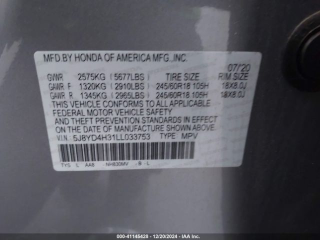 Photo 8 VIN: 5J8YD4H31LL033753 - ACURA MDX 