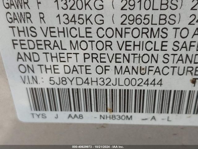 Photo 8 VIN: 5J8YD4H32JL002444 - ACURA MDX 