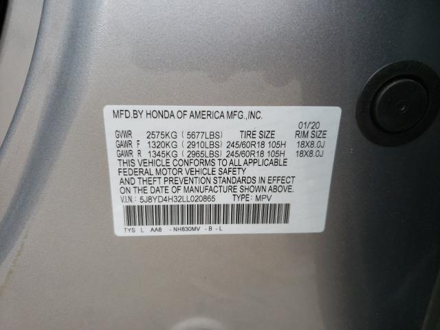 Photo 9 VIN: 5J8YD4H32LL020865 - ACURA MDX 