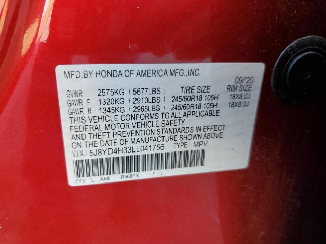 Photo 12 VIN: 5J8YD4H33LL041756 - ACURA MDX 