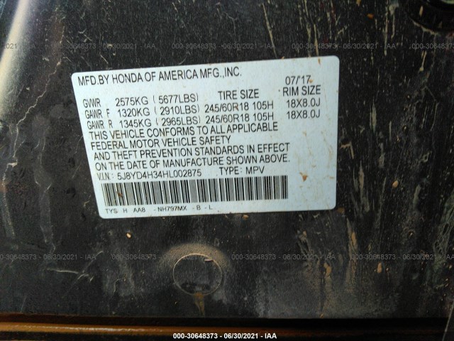 Photo 8 VIN: 5J8YD4H34HL002875 - ACURA MDX 